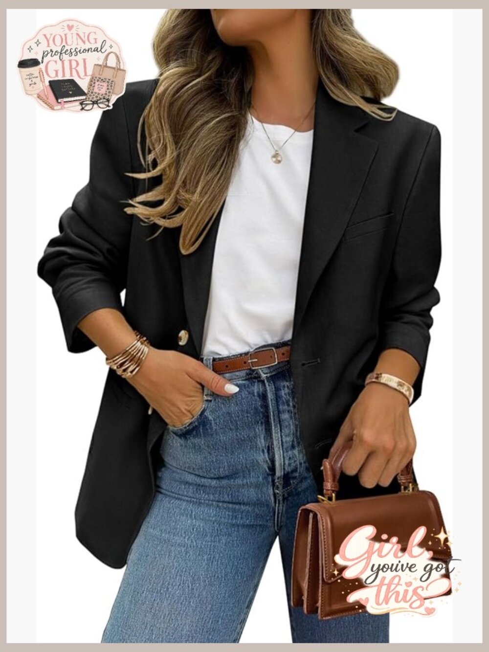 Business Casual Long Sleeve Lapel Open Front Blazer with Pockets